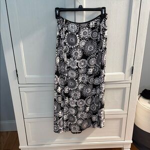 Floral Black and White Women's Skirt